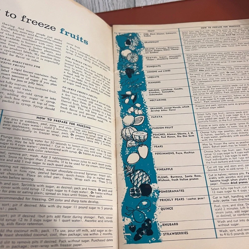 Vintage 1967 General Foods Kitchens Cookbook & Sunset Food Freezing Charts Lot